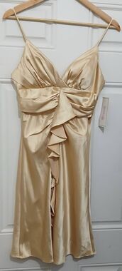 Vintage y2k Bora usa womens medium gold cocktail evening knee length dress
